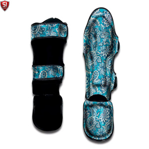 Protège-tibias de boxe pour entraînement de combat, protection de la cheville et du cou-de-pied, chauffe-jambes MMA Muay Thai, protège-tibias légers en PU - Product Image 2