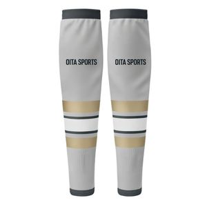 Men Light Gray Gold Hockey <b>Socks</b> Polyester Athletic Sports <b>Socks</b> Team Uniform <b>Long</b> <b>Socks</b> Training Match Wear Outdoor Performance - Product Image 1