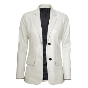 Veste de costume en cuir décontractée pour femmes, 2 boutons, manches longues, imperméable, imprimé, blazer, manteau - Product Image 1