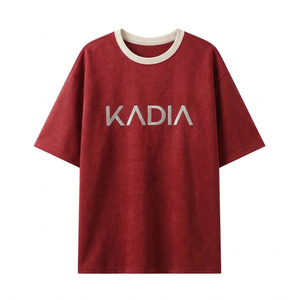 เสื้อยืดผู้ชายสั่งทำขายส่ง ทรงโอเวอร์ไซส์ สีพื้น พร้อมโลโก้แบรนด์ แขนสั้น ผ้าฝ้าย 100% ระบายอากาศได้ดี เสื้อยืดลำลอง - Product Image 3