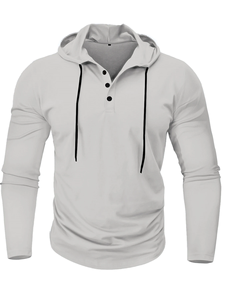 Sweat à capuche pour homme, sport d'hiver en plein air, coupe régulière, manches longues, cordon de serrage, respirant, 100% coton molletonné, service OEM, 400 Solid - Product Image 2