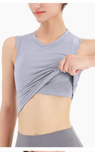 Sujetador deportivo de yoga para mujer con almohadillas, dobladillo ancho, alta sujeción, top sin mangas para correr - Product Image 5