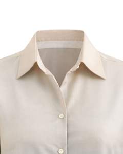 Chemise boutonnée à manches longues pour femme, dégradé beige à gris anthracite, style décontracté pour le bureau, fabrication sur mesure OEM, haut de gamme. - Product Image 4