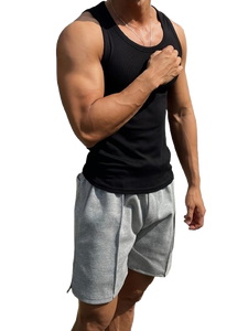 Camiseta sin mangas para hombre, 100% algodón, para verano, deportes, fitness, running, entrenamiento, tejida - Product Image 3