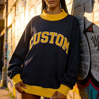Sweat-shirt réversible à col montant pour femme, personnalisé avec logo du fabricant DHL, en polaire oversize, avec blocs de couleur
