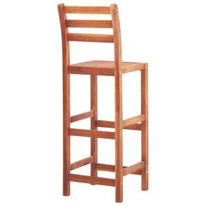 Ensemble de 2 tabourets de bar en bois d'acacia massif naturel, taille standard, avec un design confortable - Product Image 5