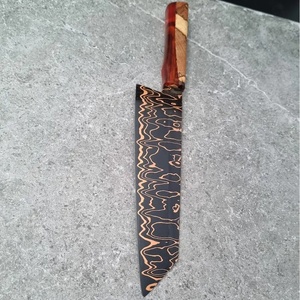 Couteau de chef personnalisé fait main Jexmoo en acier carbone avec lame de 8 pouces, manche élégant, étui en cuir - Cadeau pour chef - Product Image 2
