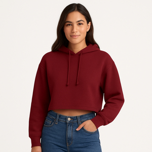Hoodies unisexes à coupe ample, taille ajustée, coupe courte, à capuche, unis, à manches longues, décontractés, en coton respirant, séchage rapide, anti-rétrécissement, pour l'hiver - Product Image 3