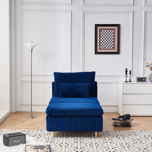 Divano moderno per il tempo libero in velluto a coste per piccoli spazi poltrona per soggiorno dormitorio appartamento studio o Chaise Lounge - Product Image 5