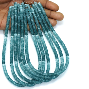 Magnifiques perles d'Amazonite Bio plates en forme de rondelle, 5-6 mm, 15 pouces, perles d'Amazonite plates en forme de rondelle, pour la création de bijoux. - Product Image 1