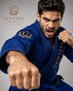 Kimono de Jiu Jitsu Azul para Hombre GENTEEL, 100% Algodón, Corte Regular, Duradero, con Logotipo Bordado en Cadena - Product Image 4