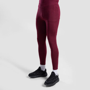 New Style Men's High Quality Lightweight Mid Compression Pants Quick Dry Breathable Elastic Waist Solid Custom Design - Product Image 2