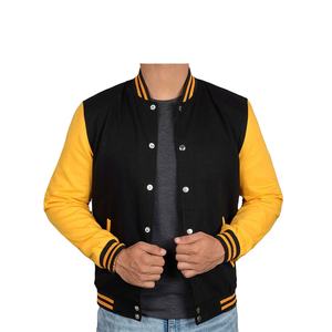 Logo personnalisé veste universitaire de baseball pour hommes 100% polyester tissu peigné séchage rapide respirant col mandarin fermeture éclair - Product Image 2