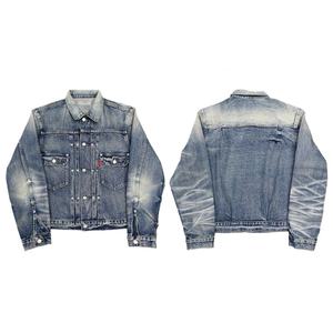 OEM Slim Fit Ripped Denim Biker Jacket Custom Embroidered Wholesale Vintage Streetwear Blue Jean Outerwear for Men Jacket - Product Image 1