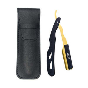 Navaja de Afeitar Recta de Alta Calidad para Hombre, de Acero Inoxidable, Portátil, Recargable, con Cuchilla Intercambiable para Cejas y Barba - Product Image 1