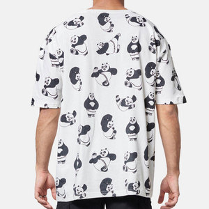 เสื้อยืดแขนสั้นทรงโอเวอร์ไซส์ ปี 2026 ลวดลายการ์ตูนแพนด้า คอทรงโอ ทรงปกติ สไตล์ลำลอง ผ้าเจอร์ซีย์คอตตอน 100% ผ่านกระบวนการ Acid Wash - Product Image 5