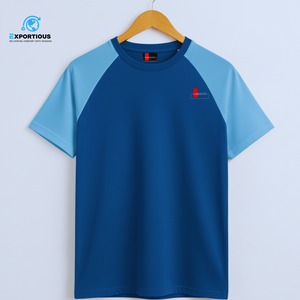 T-shirt Raglan Homme 100% Coton 180 GSM Logo Personnalisé Bicolore Sport Décontracté - Product Image 1