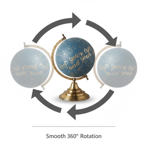 Globe terrestre classique en métal de grande taille pour bureau |   Carte du monde détaillée et colorée |   Support noir durable, outil d'apprentissage éducatif et décoration de table de bureau - Product Image 5