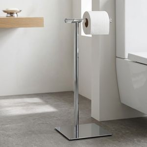 Portarrollos de Papel Higiénico de Metal Moderno de Primera Calidad, Sin Necesidad de Taladrar, de Latón, Acrílico y Cromo, para Baño y Hotel - Product Image 1