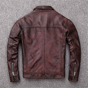premium Quality Men's Vintage Style Distressed Faded <b>Real</b> Cowhide <b>Leather</b> <b>Jacket</b> for Men OEM serviced - Product Image 6