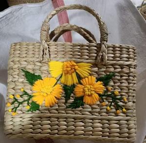 Handwoven Cane <b>Baskets</b> with Embroidery Sustainable Rattan Storage Organizer Artisanal Boho Home Decor Decorative <b>Basket</b> - Product Image 3