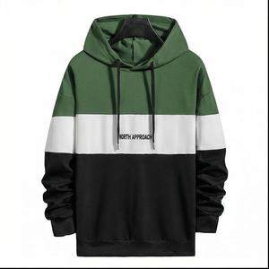 Custom Embroidered Logo Oversized Men's Unisex <b>Hoodie</b> 100% <b>Polyester</b> 240g Pullover Sweatshirt - Product Image 3