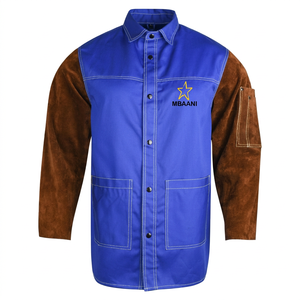 MBAANI เสื้อแจ็คเก็ตทำงานแขนยาวสีน้ำเงิน ป้องกันรังสี ทนไฟ ทนความร้อน 500C กระดุมด้านหน้า ทรงปกติ ชุดทำงานเพื่อความปลอดภัย - Product Image 4