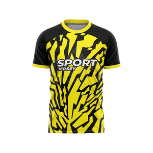Camiseta de Fútbol para Hombre, Negra y Amarilla, Sólida, Transpirable, Talla Grande, Manga Corta, Absorbe la Humedad, Cuello Redondo, para Todas las Temporadas, Corte Regular - Product Image 3