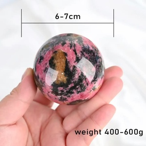 Natural Polished Rhodonite <b>Crystal</b> Ball Pink Gemstone Sphere <b>for</b> Feng Shui Healing Meditation Home Decor & <b>Gift</b> - Product Image 4