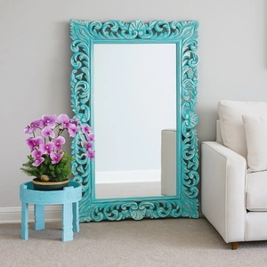 Elegant Aqua Accent <b>Mirror</b> for Modern Homes Decorative Handcrafted Detailing with Vibrant Coastal Charm - Product Image 1