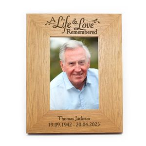 Custom Engraved Wooden <b>Photo</b> <b>Frame</b> Personalized <b>Oak</b> Picture <b>Frame</b> Memorial Gift Desk Table Top Wood <b>Frame</b> Wholesale Supplier - Product Image 1