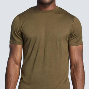 Camiseta de Algodón de Alta Calidad para Hombre, Corte Ajustado, Tela Suave Premium, Cuello Redondo, Manga Corta, Informal, Básica, con Logotipo Personalizado al por Mayor - Product Image 3