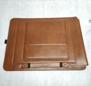 Aniline Full Grain Leather Safety Laptop Sleeves Covers Multifunction <b>Tablet</b> Protection Mouse Pad <b>Stand</b>/Bracket Business Vintage - Product Image 2