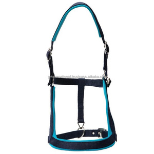 Licou classique de luxe de concepteur sur mesure doux rembourré confort supplémentaire en nylon licou de course de chevaux et corde de plomb assortie - Product Image 5