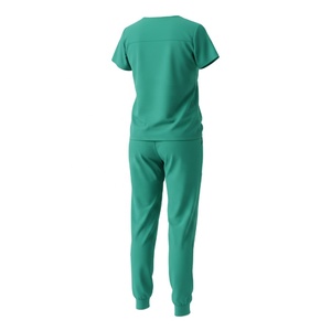 PRIMEFIELD ENTERPRISES Ensemble de blouses médicales unisexe bleu clair à col en V avec poches zippées, détection d'aiguilles, thermocollage sans couture, uniforme hospitalier - Product Image 2