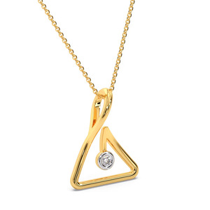 Collar con Colgante de Diamante Geométrico Triangular de Trabajo Abierto - Product Image 2