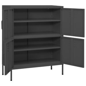 Armoire de rangement en acier anthracite 31,5''x13,8''x40'' pour boîtes de papier et de médias - Product Image 6