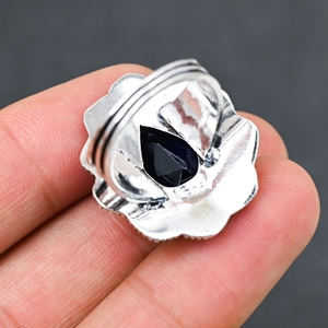 Anillo de Plata de Ley 925 con Tanzanita Azul Creada en Laboratorio, Hermoso Anillo con Piedra en Forma de Pera, Joyería de Boda Hecha a Mano con Turquesa - Product Image 4