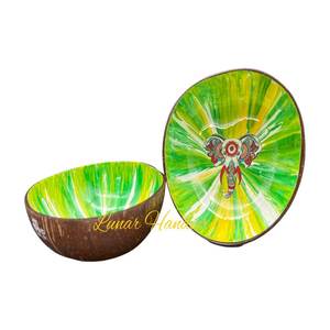 Cuencos de cáscara de coco orgánico ecológico de alta calidad, arte de mano Natural, objetos decorativos al por mayor de Vietnam - Product Image 4