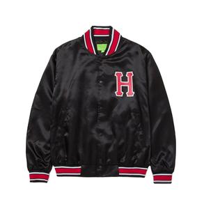 แจ็คเก็ตบอมเบอร์ผ้าไหม/ผ้าฝ้ายแบบแพทช์เวิร์คคุณภาพสูงจากโรงงานผู้ผลิต (OEM) สำหรับทุกเพศ สวมใส่สบาย ทรงพอดีตัว ดีไซน์ล่าสุด กันน้ำ กันลม - Product Image 2