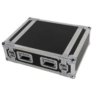 Armadio per Attrezzature DJ a Singolo Strato 4U con Doppia Porta, Nero e Argento, 19 Pollici, per Sistemi da Palco - Product Image 1