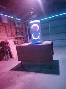 Portable Party Speaker with Telescopic Handle & Wide, Sturdy Wheels, <b>Powerful</b> Pro Sound, Futuristic lightshow, Up to 18 Hours - Product Image 2