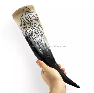 Corne à boire de bière rustique et écologique pour les événements nordiques Cosplay et le style de brassage réfrigéré avec des thèmes nautiques animaux - Product Image 1