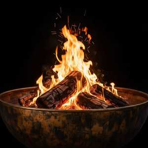 Rustic Cast Iron Fire Pit Bowl With Verdigris Patina Outdoor Wood Burning <b>Firepit</b> For Garden Heating - Product Image 1
