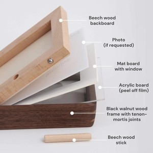 Minimalist Wooden Photo <b>Frame</b> Rectangular Handmade Tabletop Vertical Orientation - Product Image 4