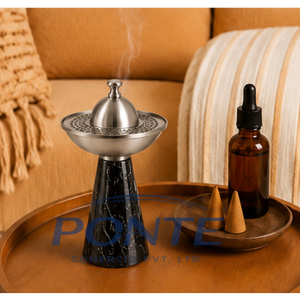 Quemador de Incienso de Mármol Natural, Moderno, de Acero Inoxidable, Mabkhara, Porta Incienso Árabe Oud para Decoración del Hogar y Regalos de Ramadán - Product Image 4