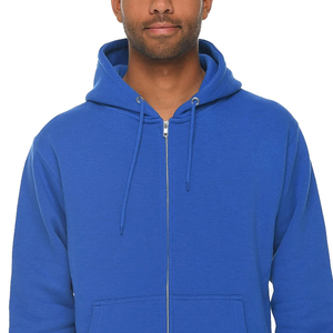 Mens High Quality Poly Cotton Zip Hoodie Anti Pilling Fabric Casual Hoodie Europe Trend Mens Cotton Blend Zip Hoodie - Product Image 6