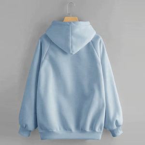 Sweat à capuche oversize personnalisé pour femme, jogging en coton et polyester, polaire, broderie 3D, poche kangourou avant, cordon de serrage, hiver - Product Image 6