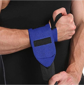 Blue Neoprene Wrist Support Wrap Adjustable Hook Loop Closure for <b>Weight</b> Lifting Strength <b>Training</b> Unisex Wrist Support - Product Image 2