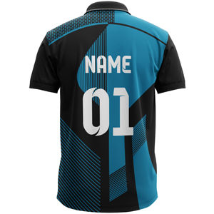 Maillots de cricket personnalisés avec noms et numéros imprimés, couleurs personnalisées, manches courtes, 100% polyester, écologiques, légers, séchage rapide - Product Image 2